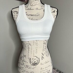 ALO Yoga Cream Ribbed Tank Top